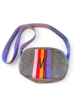 Old Navy Kids Glitter Crossbody Bag with Rainbow Stripe - Purple Strap